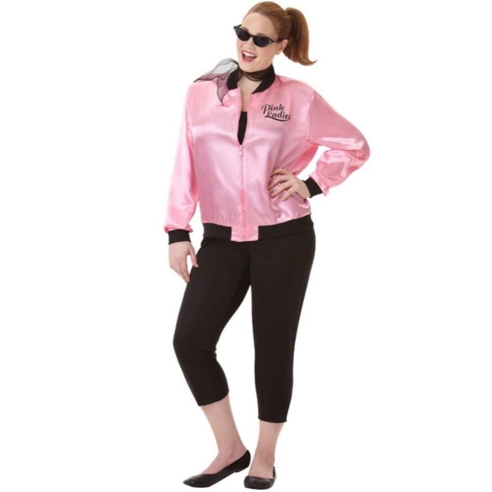 Greaser Plus Size Halloween Costume. Pink Ladies.